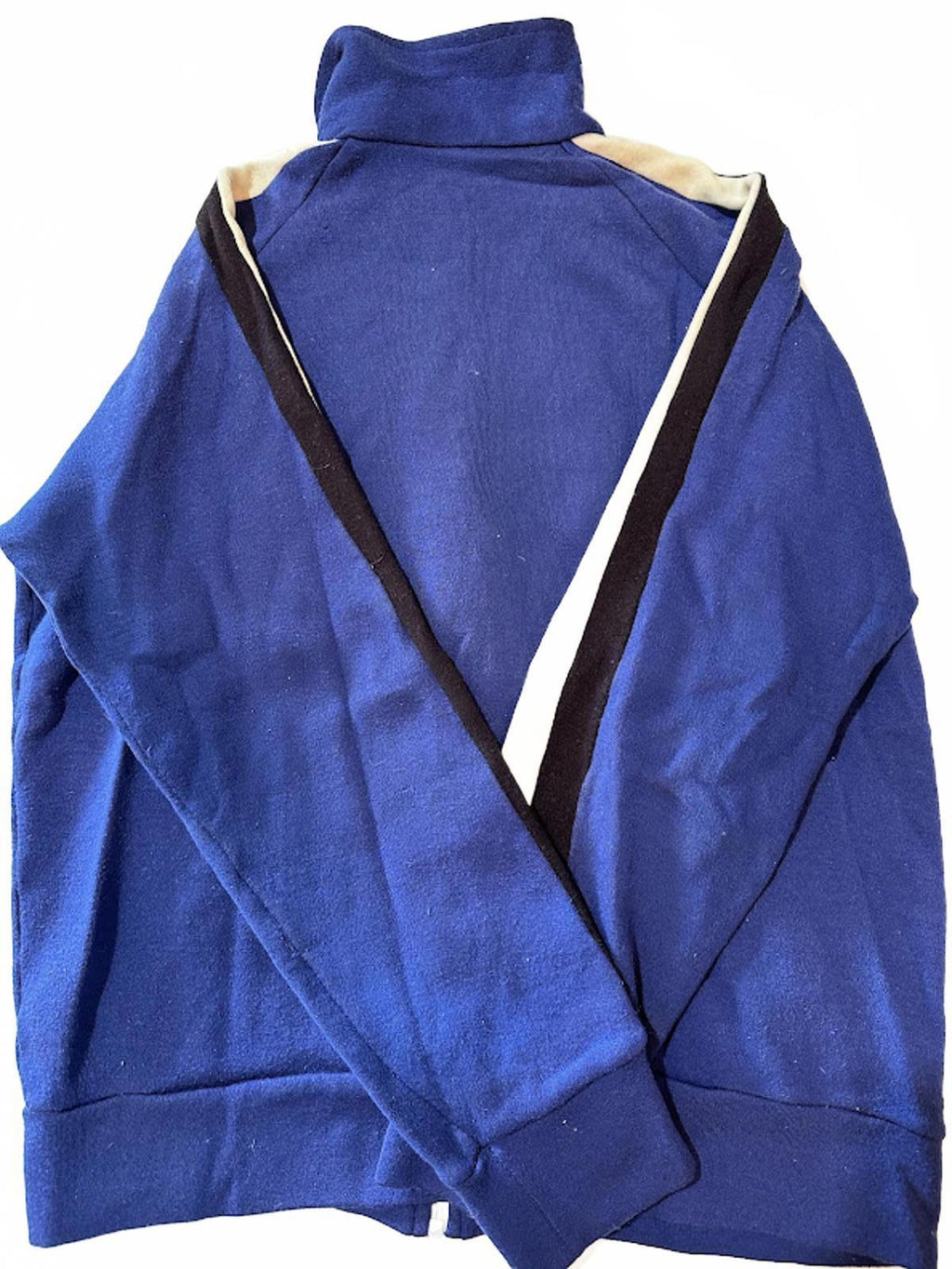 Vintage Blue Track Jacket Racing Stripe Zip Up Retro