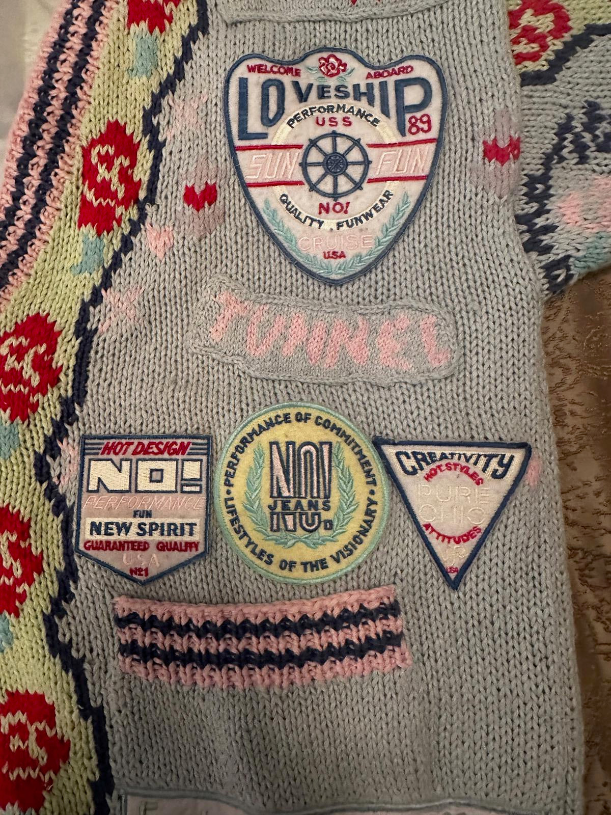 No! Vintage Patch Knit Cardigan L/XL