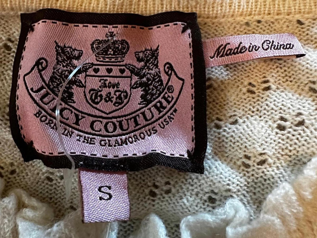 Juicy Couture Cream Knit Button Front Top Sz S