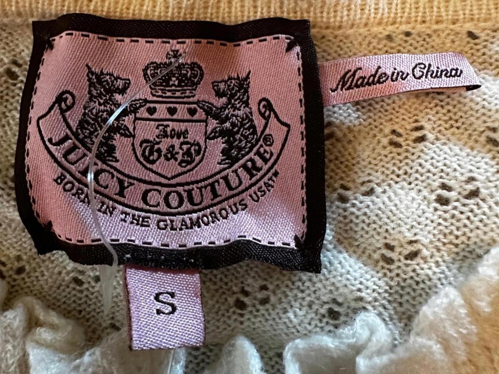 Juicy Couture Cream Knit Button Front Top Sz S