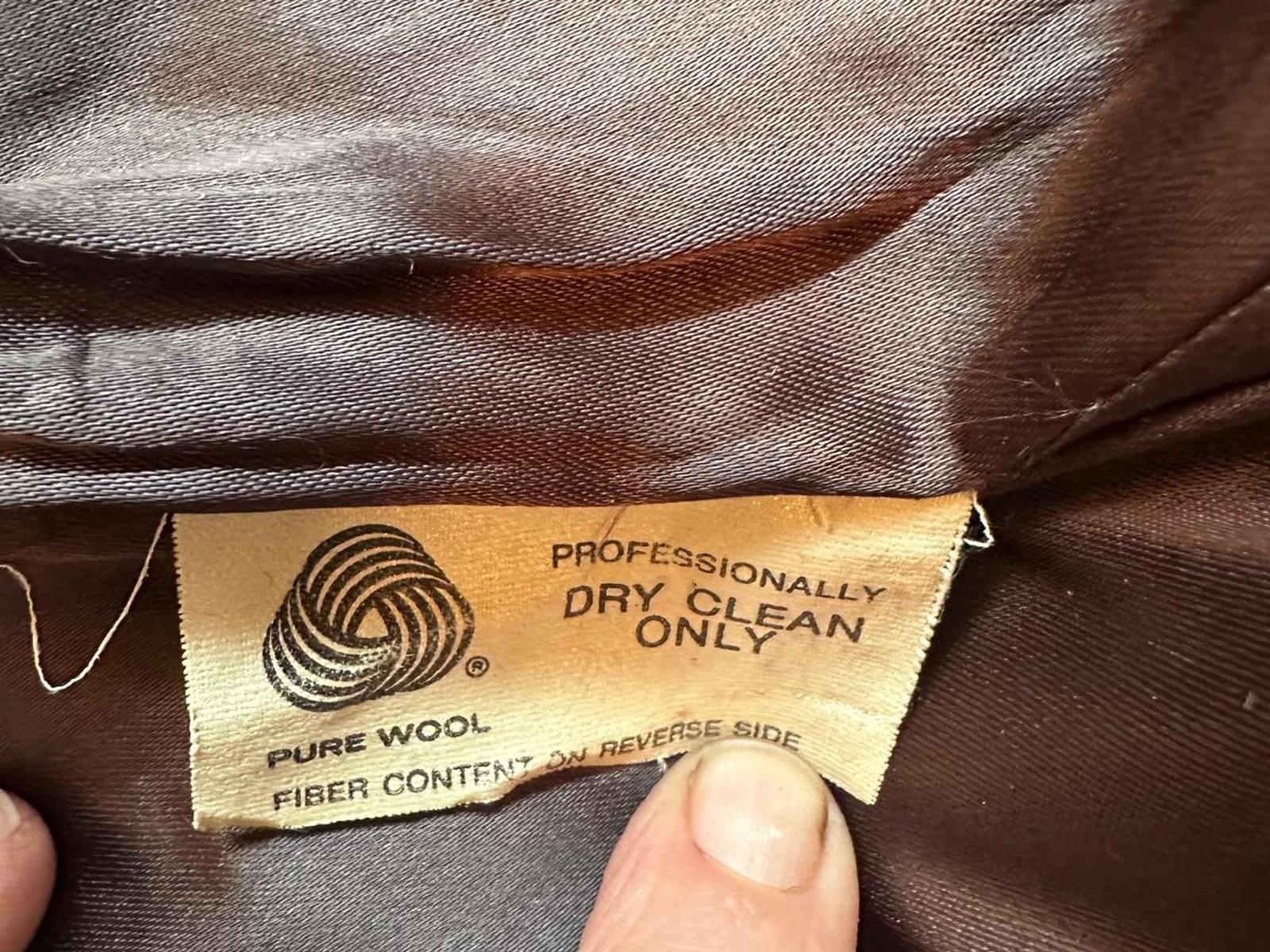 Vintage Italian Wool Herringbone Coat Small