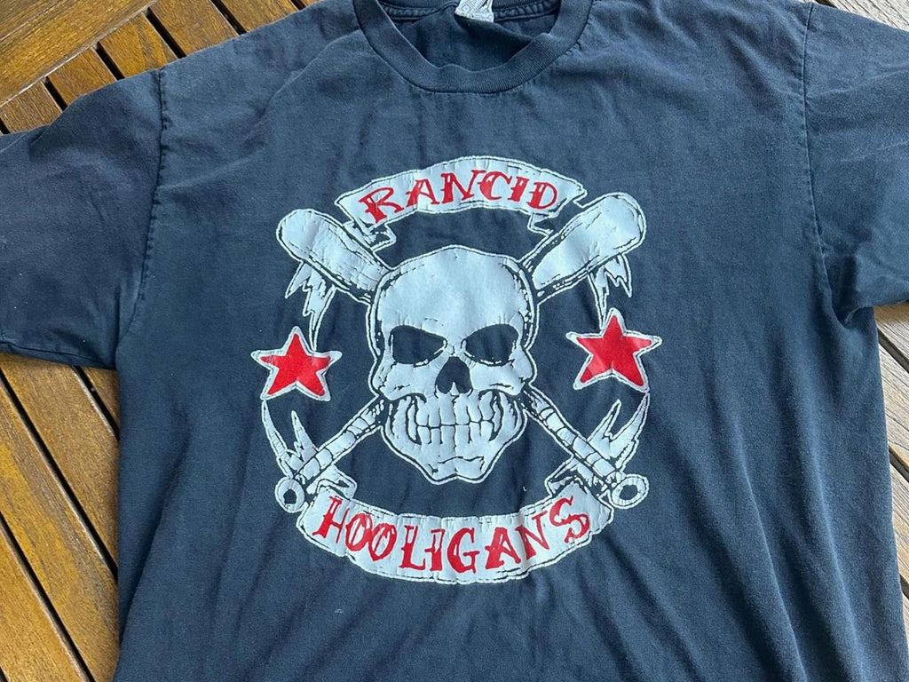 Rancid Hooligans Punk Rock Skull T-Shirt Large