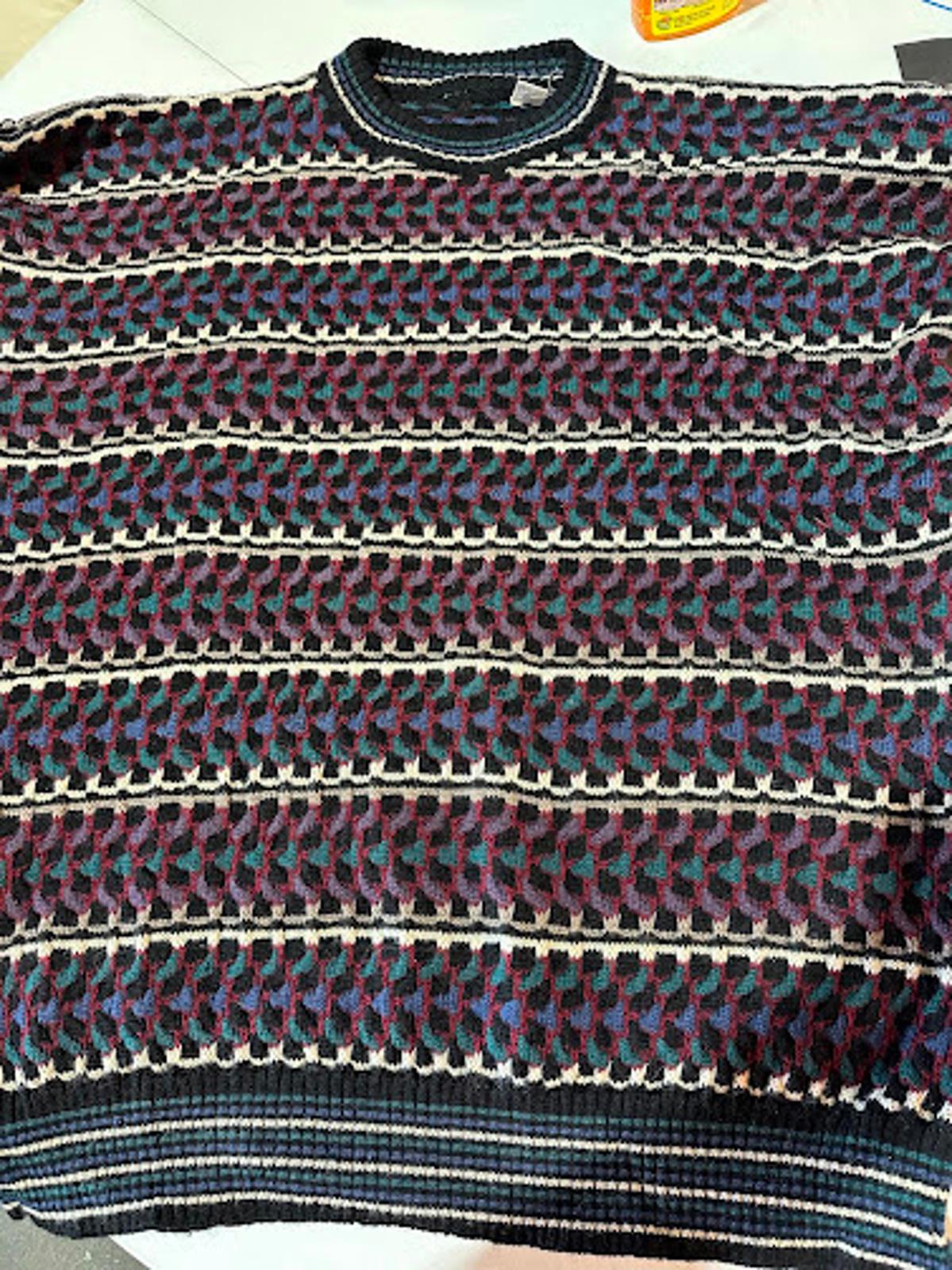Vintage Italian Wool Oversized Geometric Sweater