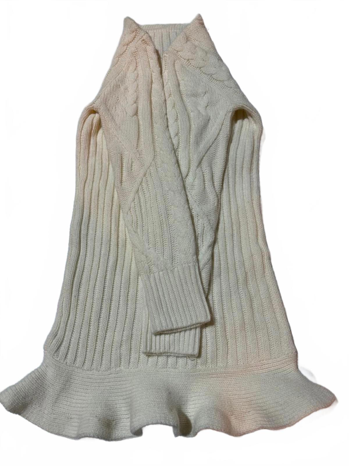 UNIF Cream Cable Knit Sweater Dress L