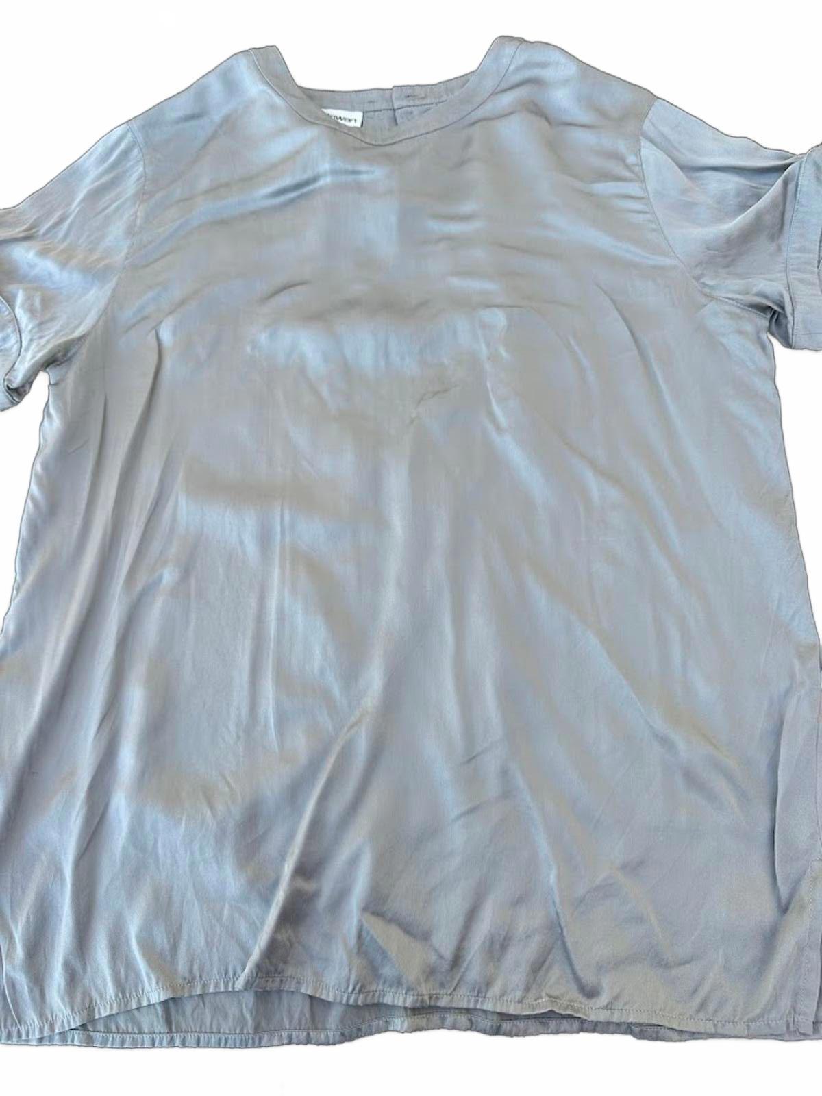 Rena Rowan Silk Gray Tee Blouse Size 8