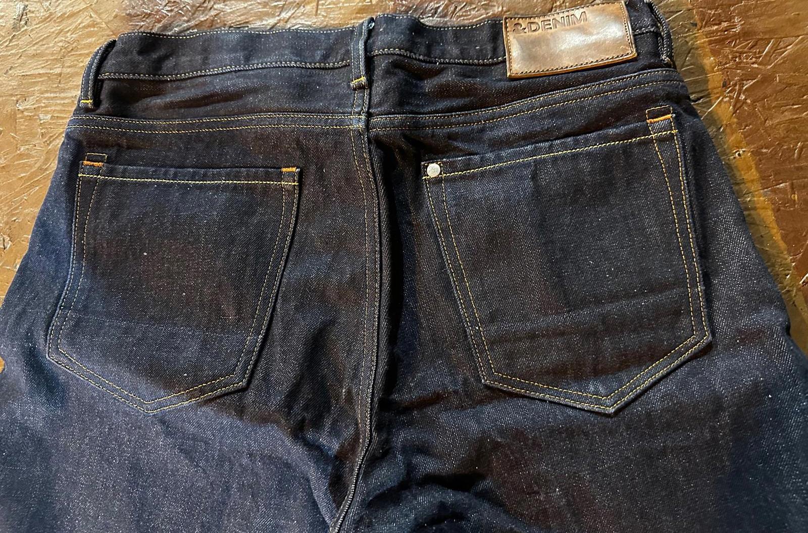 H&M &Denim 13.5oz Premium Selvedge Raw Jeans 32x30