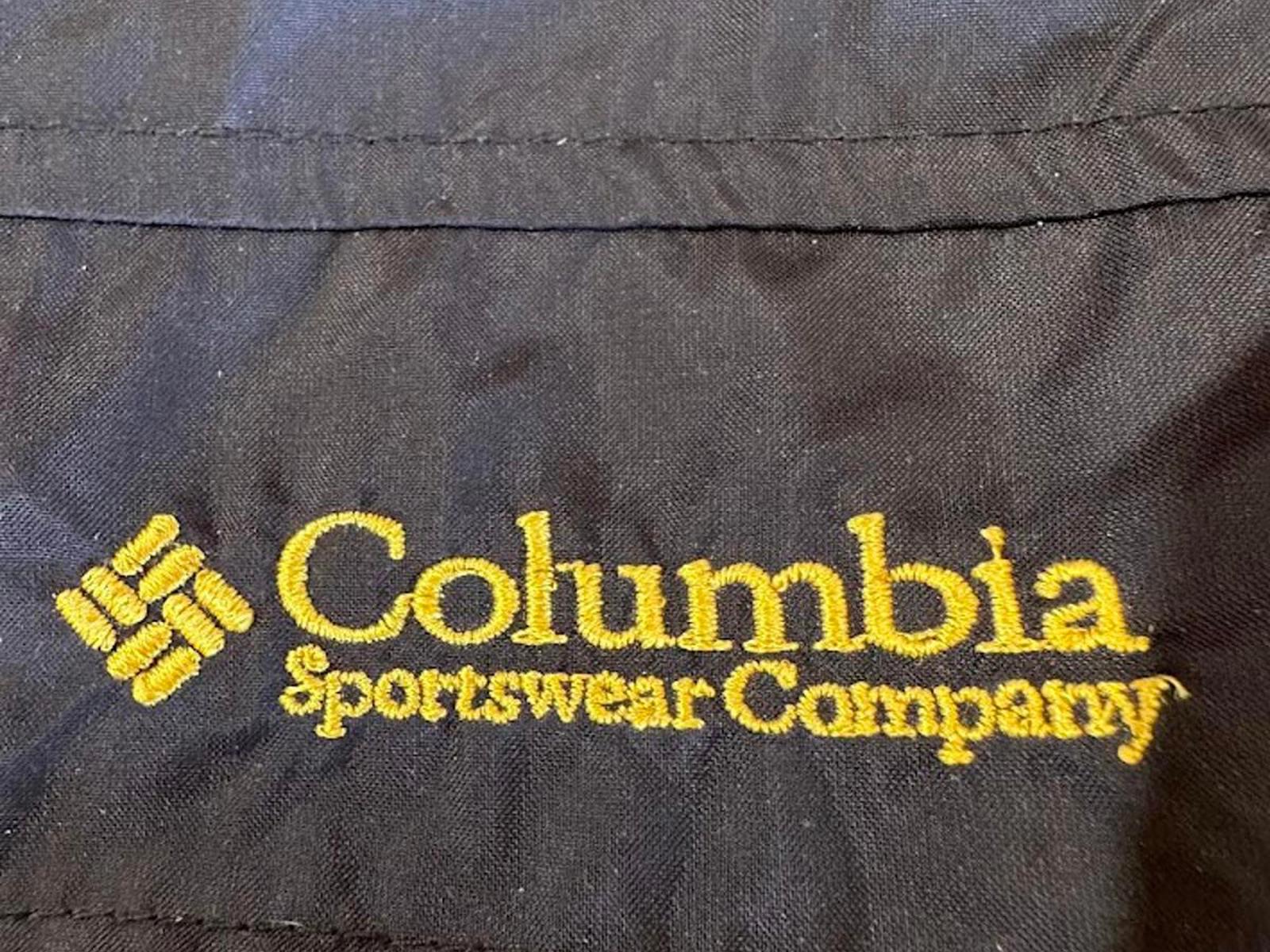 Columbia Black Yellow Hooded Windbreaker Jacket