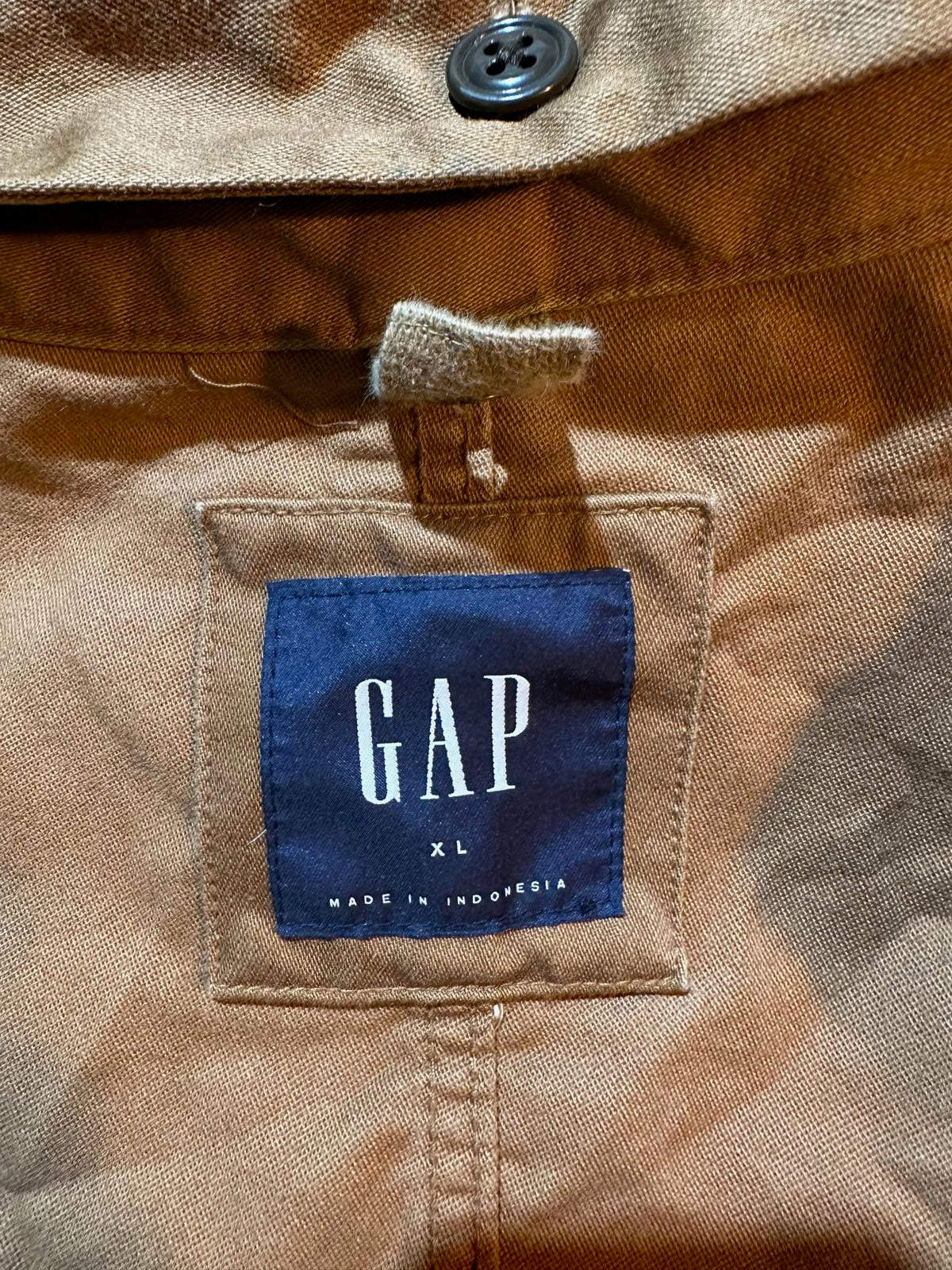 GAP XL Tan Utility Jacket Hooded Cotton Parka