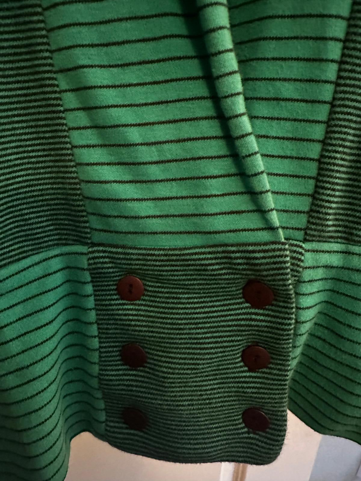 Nordstrom Active Sports Green Striped Cotton Cardigan