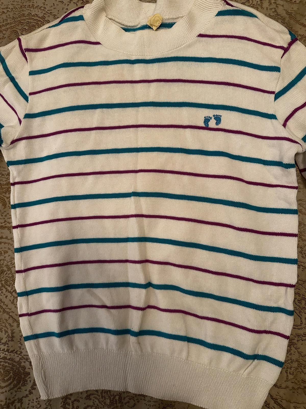 1970s Hang Ten Striped Mock Neck Sweater XS