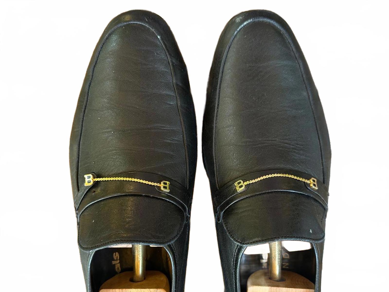 Vintage Bally Black Leather Loafers Men’s 10.5 M  Slip-On