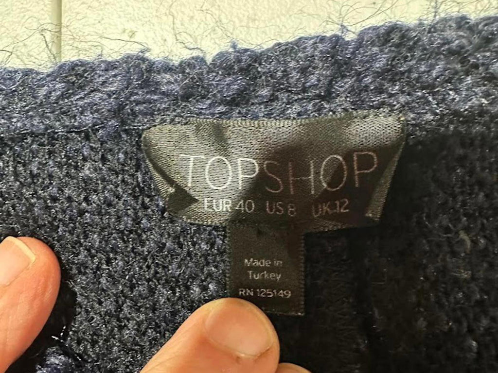 Topshop Textured Crop Sweater Made in Turkey