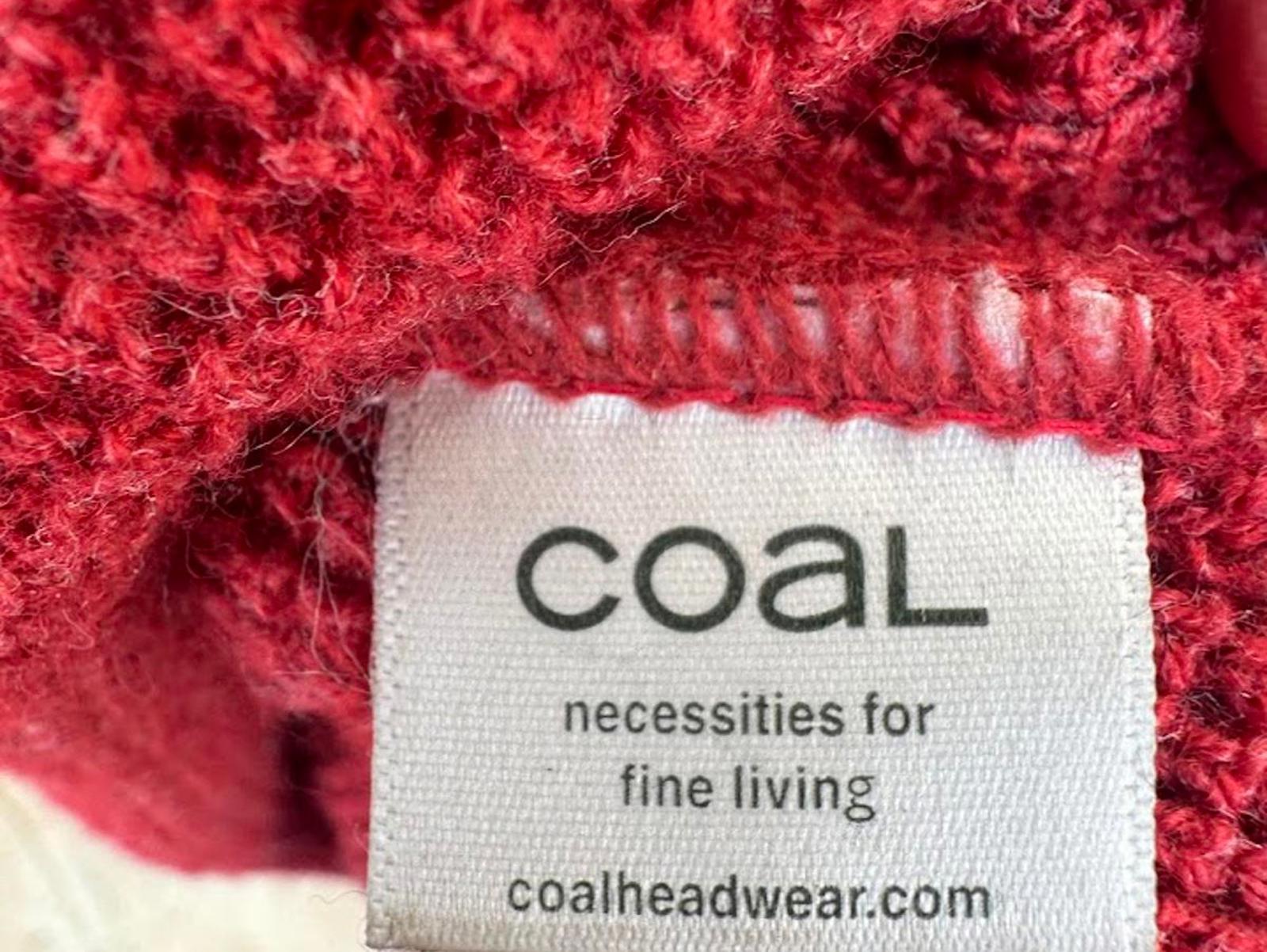 Red Waffle Knit Beanie Patch Logo