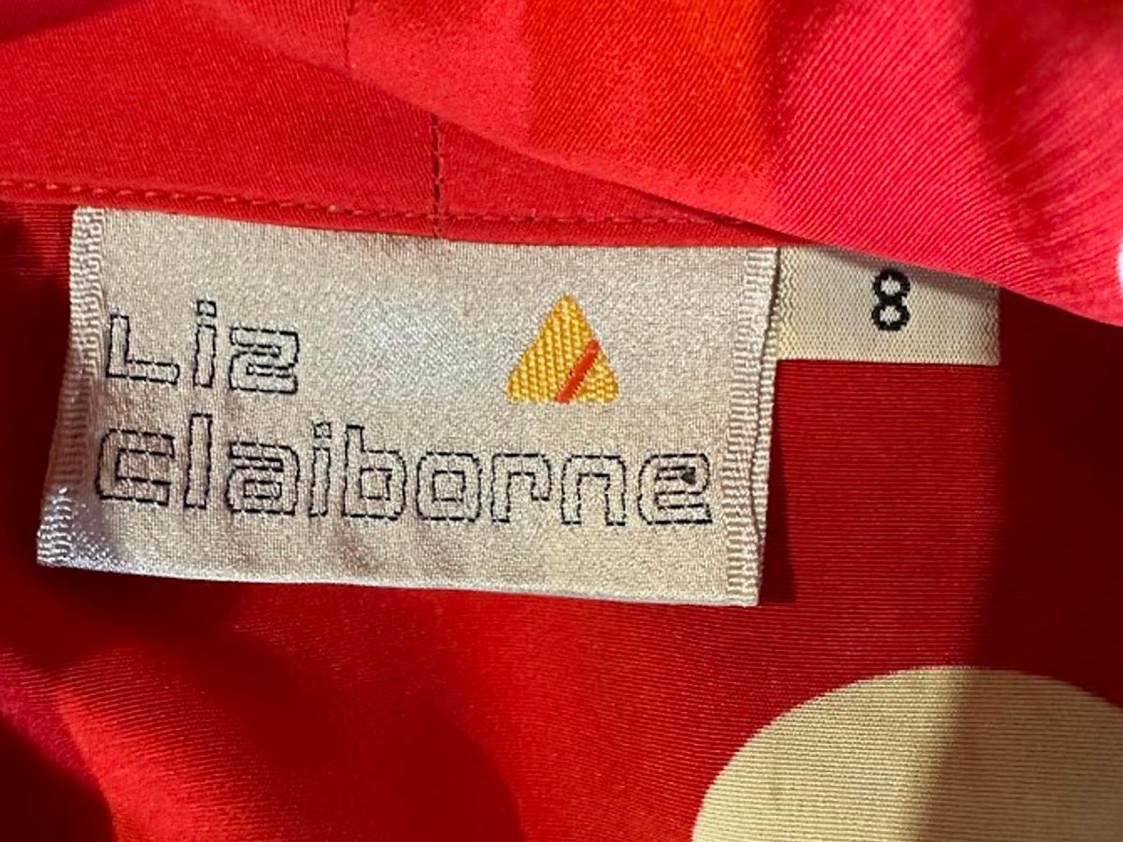 Liz Claiborne Red Polka Dot Silk Blouse 8