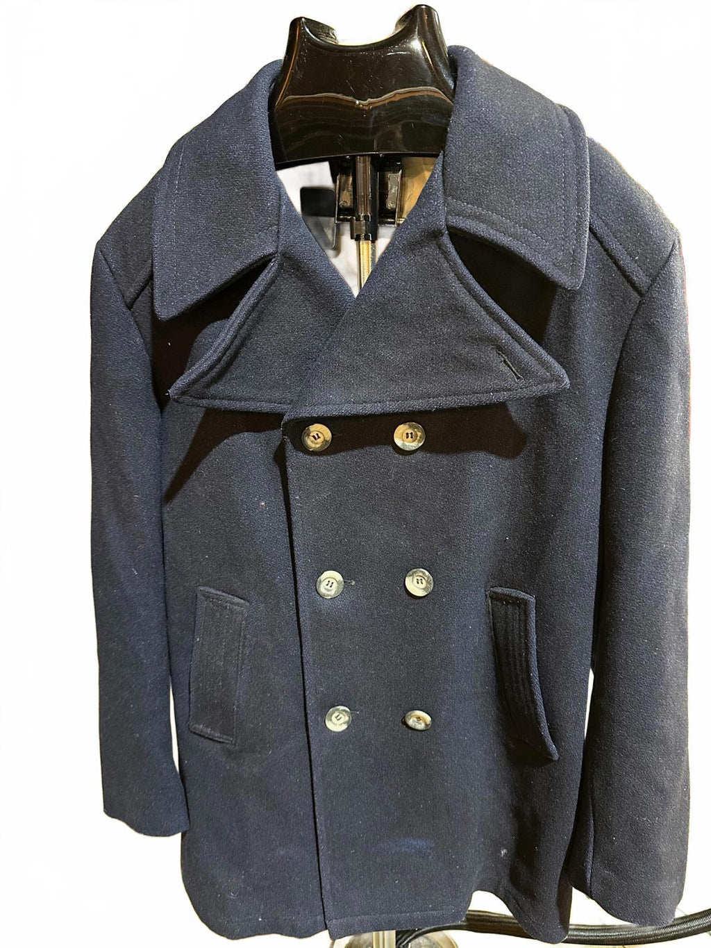 Vintage Redwood Sportswear Navy Wool Peacoat 46 X-Tall Made in USA 1960s