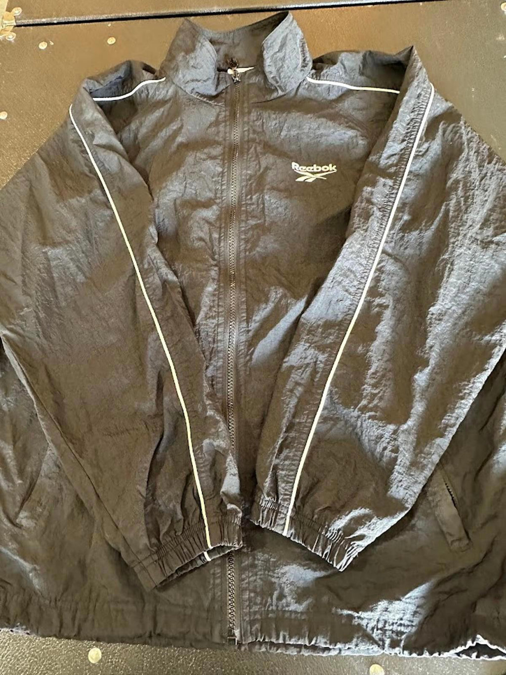 Vintage Reebok Windbreaker Jacket Black M