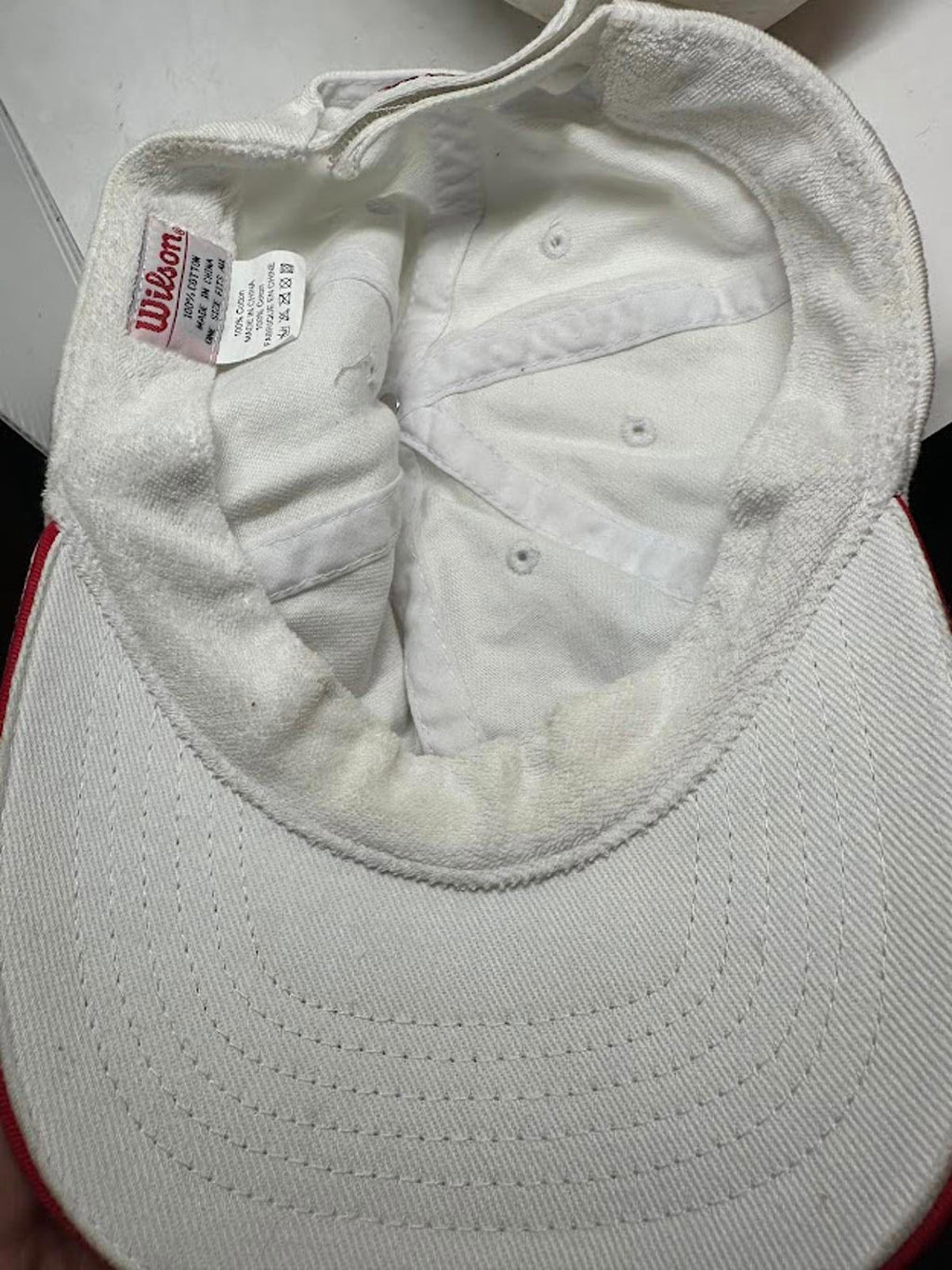 Wilson White Cotton Strapback Tennis Hat