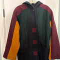 BRAETAN vintage 90s green, navy, gold and burgundy wool coat with hood #winter #woolcoats #bintagecoats