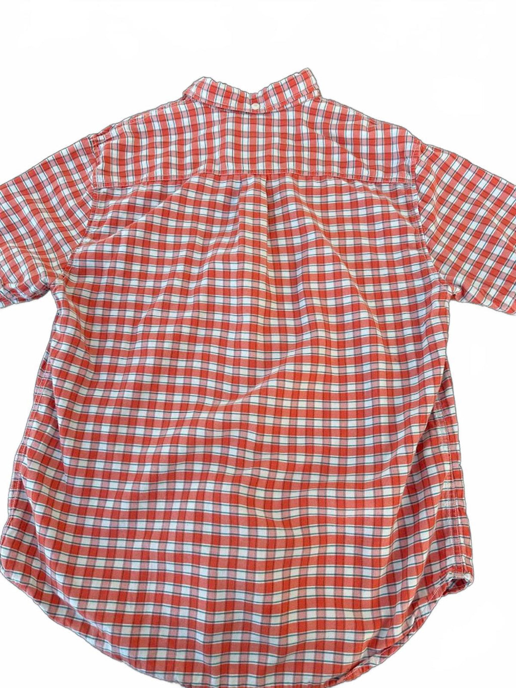 Tommy Bahama Orange Plaid Short Sleeve Shirt L