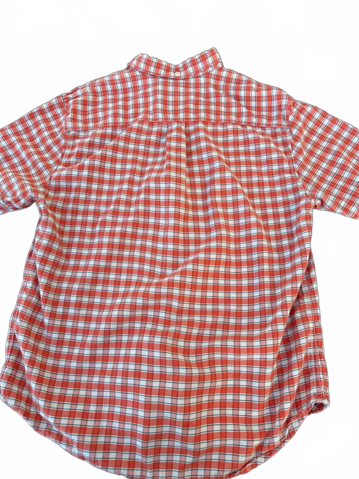 Tommy Bahama Orange Plaid Short Sleeve Shirt L