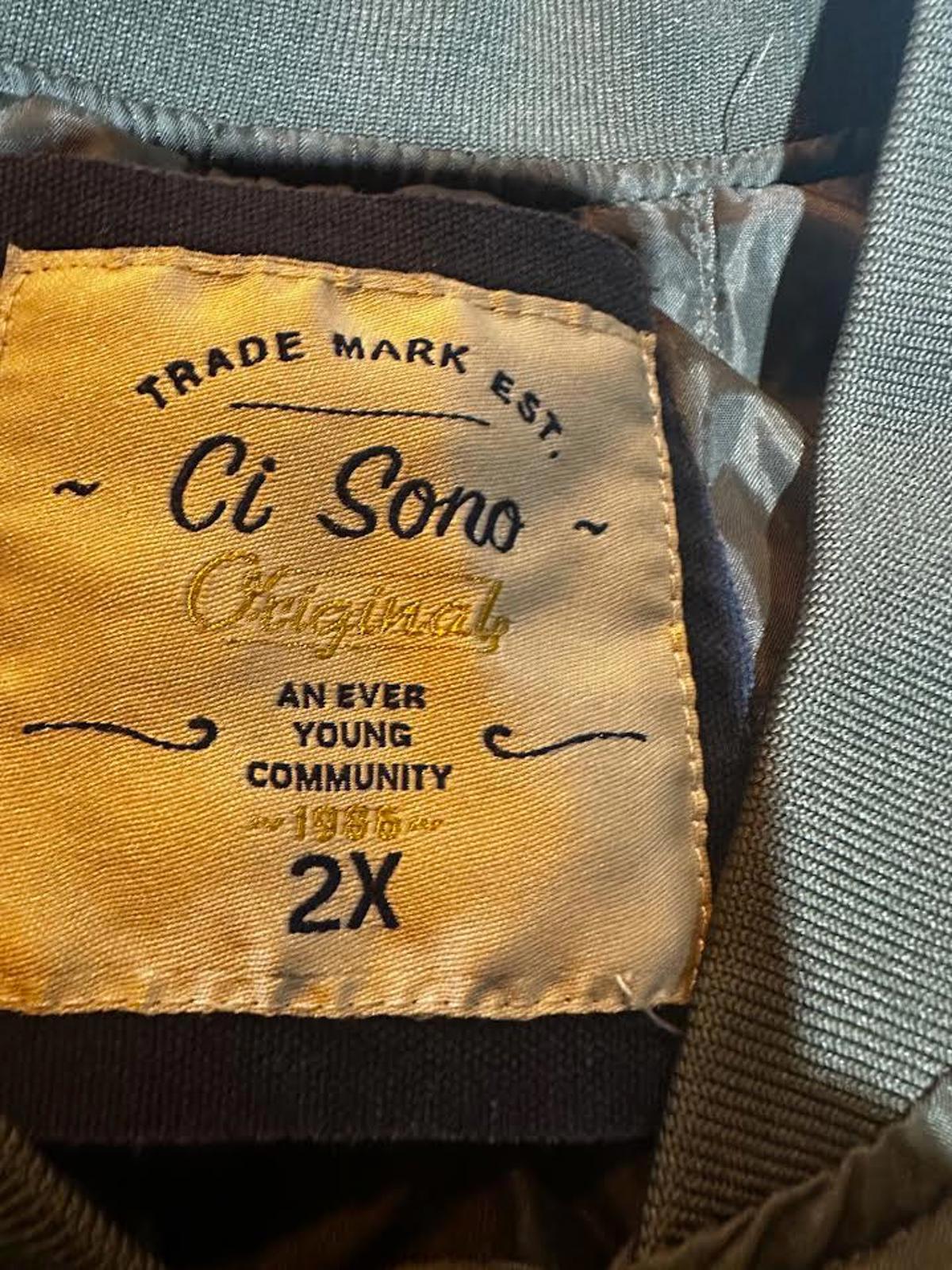 Olive Green Ci Sono Bomber Jacket Women 2X Full Zip