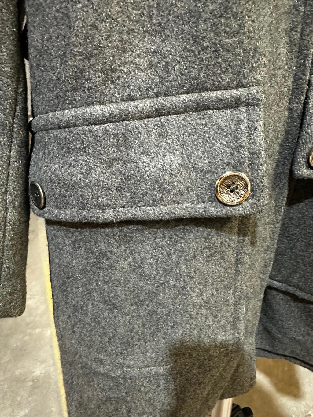 50's Davis of Boston Women’s Gray Wool Coat w/Red FauxFur Lining Mid-Century USA