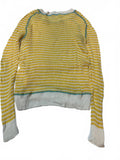 Caslon Yellow White Striped Knit Sweater S