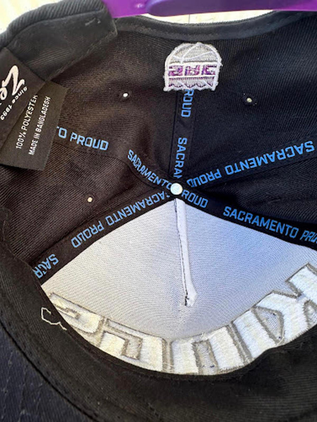 Sacramento Kings Zephyr Snapback Hat Black Purple