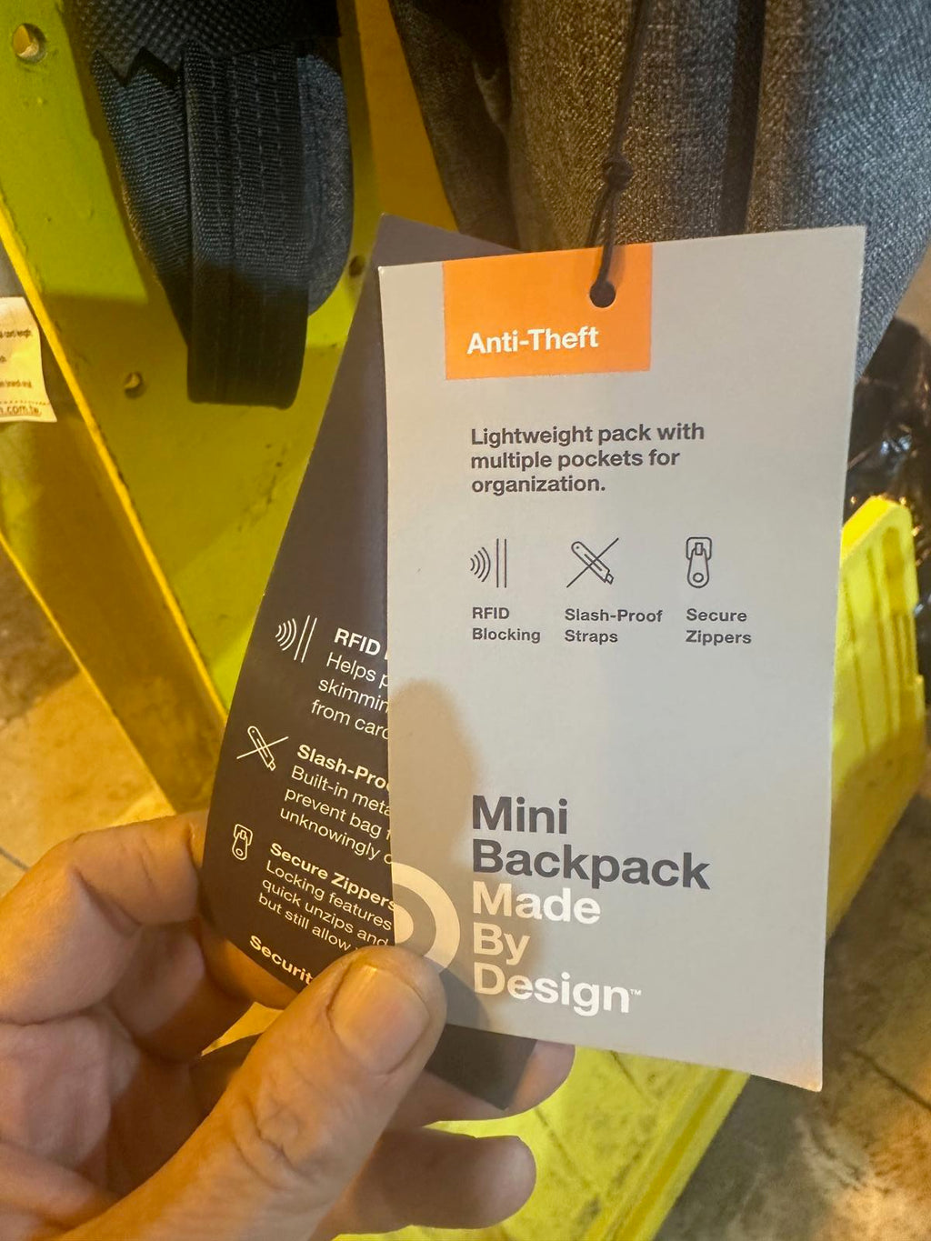 Made By Design Mini Backpack – Gray Anti-Theft Travel Pack