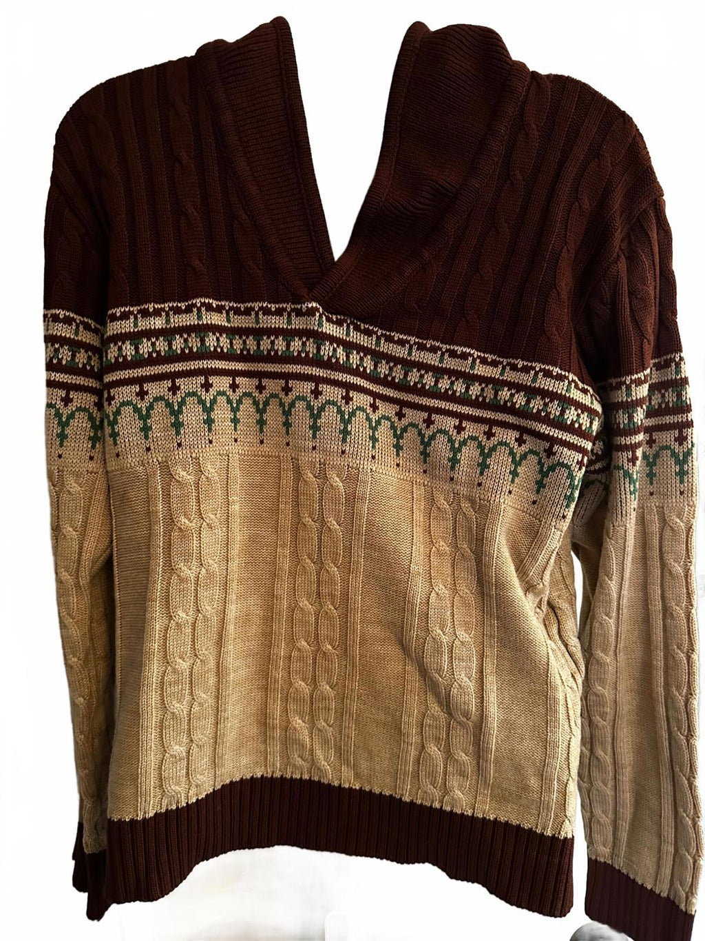 Vintage JCPenney Shawl Collar Cable Knit Sweater M