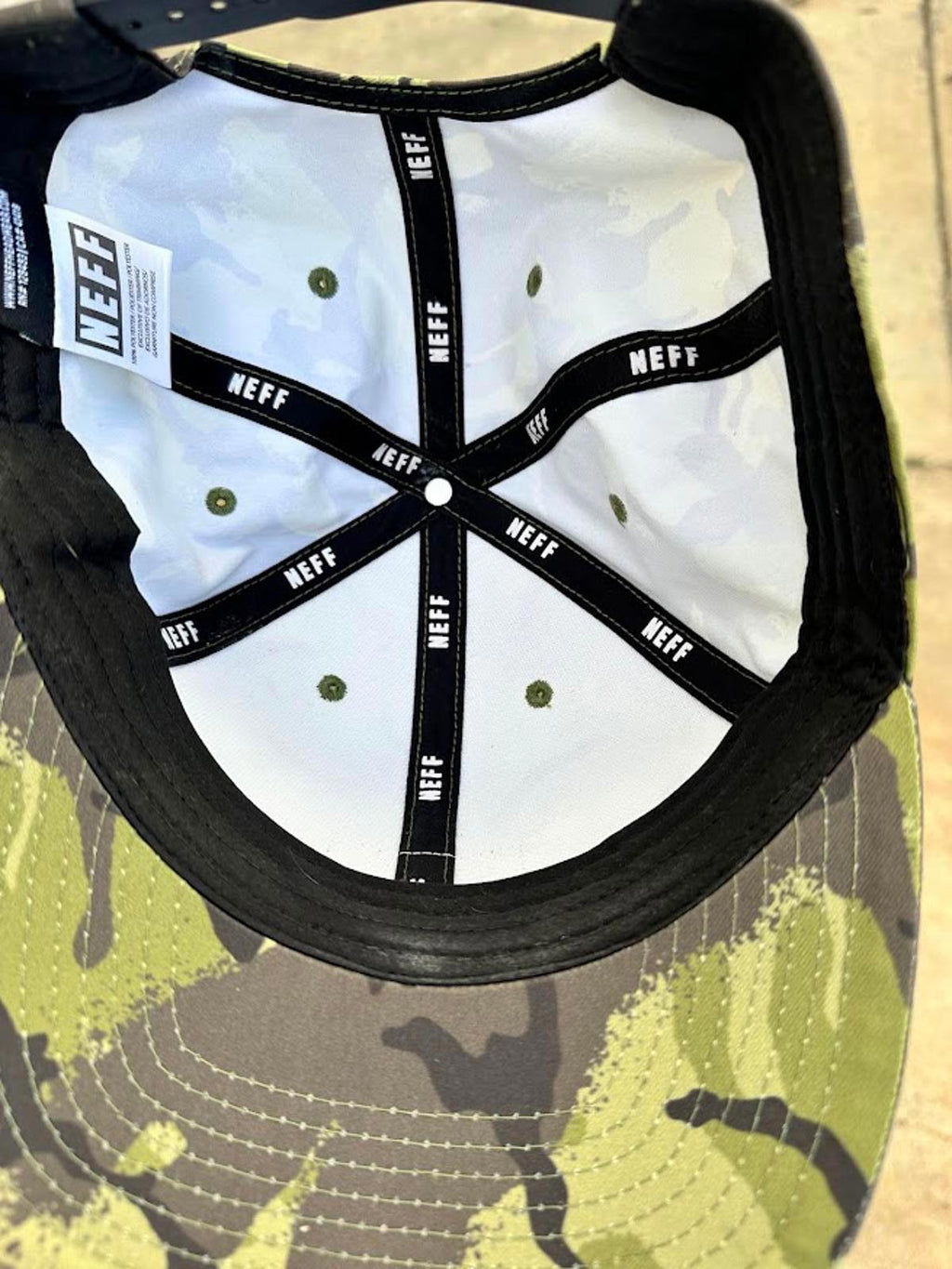 NEFF Camo Snapback Hat Orange Patch