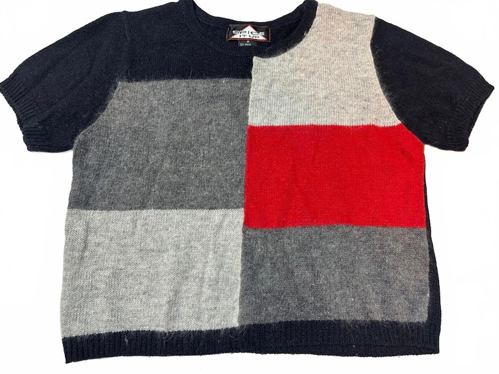 Spice It Up Colorblock Short Sleeve Sweater M