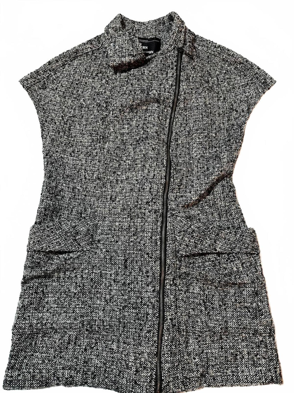 Urban Behavior Textured Zip Sleeveless Long Vest M