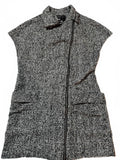 Urban Behavior Textured Zip Sleeveless Long Vest M