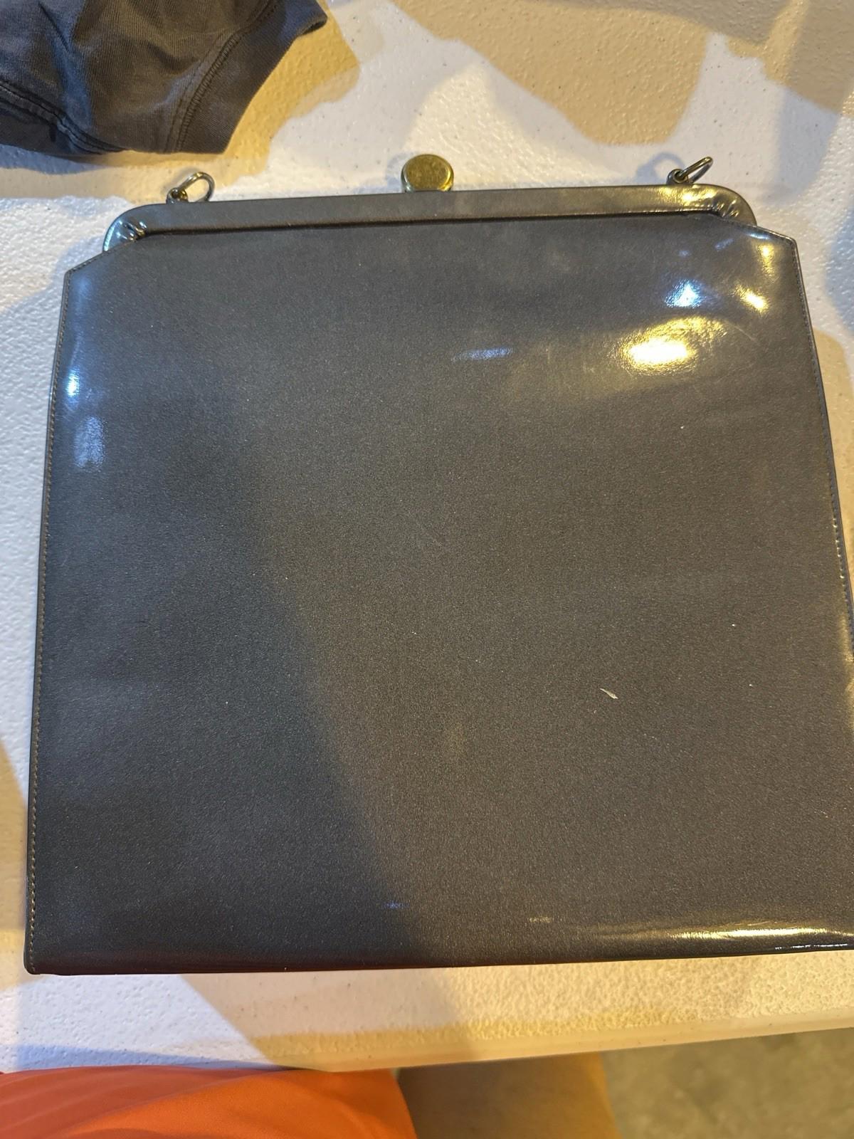 Vintage Lewis Gray Patent Frame Handbag