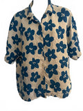 TOAST floral viscose linen button shirt oversized 12