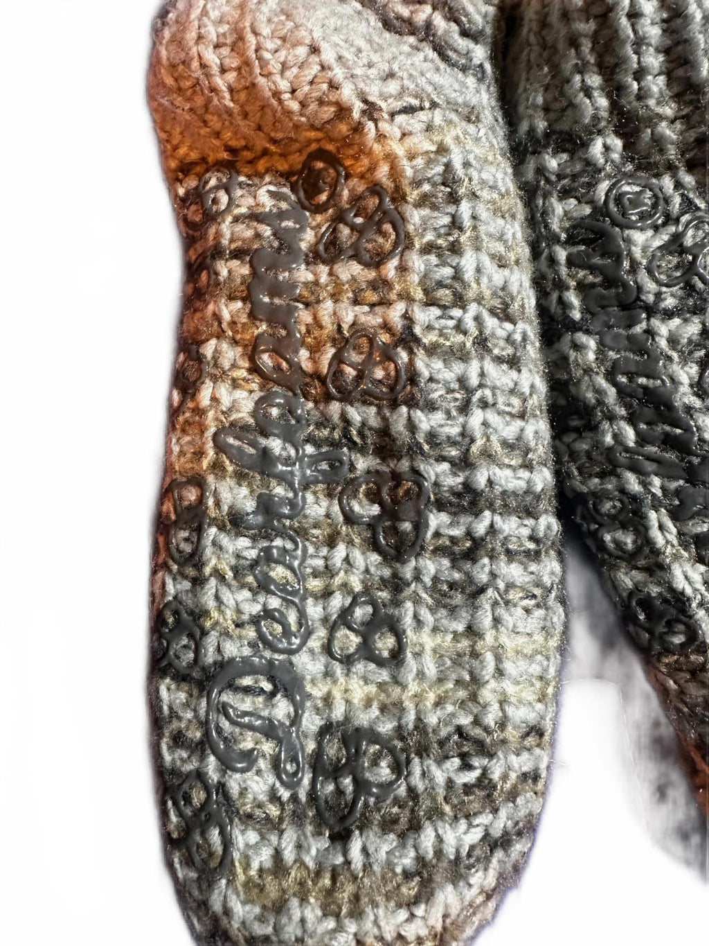 Dearfoams Knit Slipper Socks Gray Sherpa Lined Non-Slip