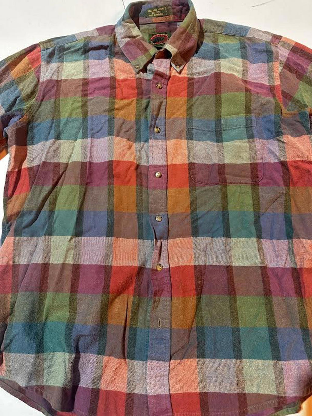 Vintage Boston Traders Plaid Cotton Flannel Shirt L