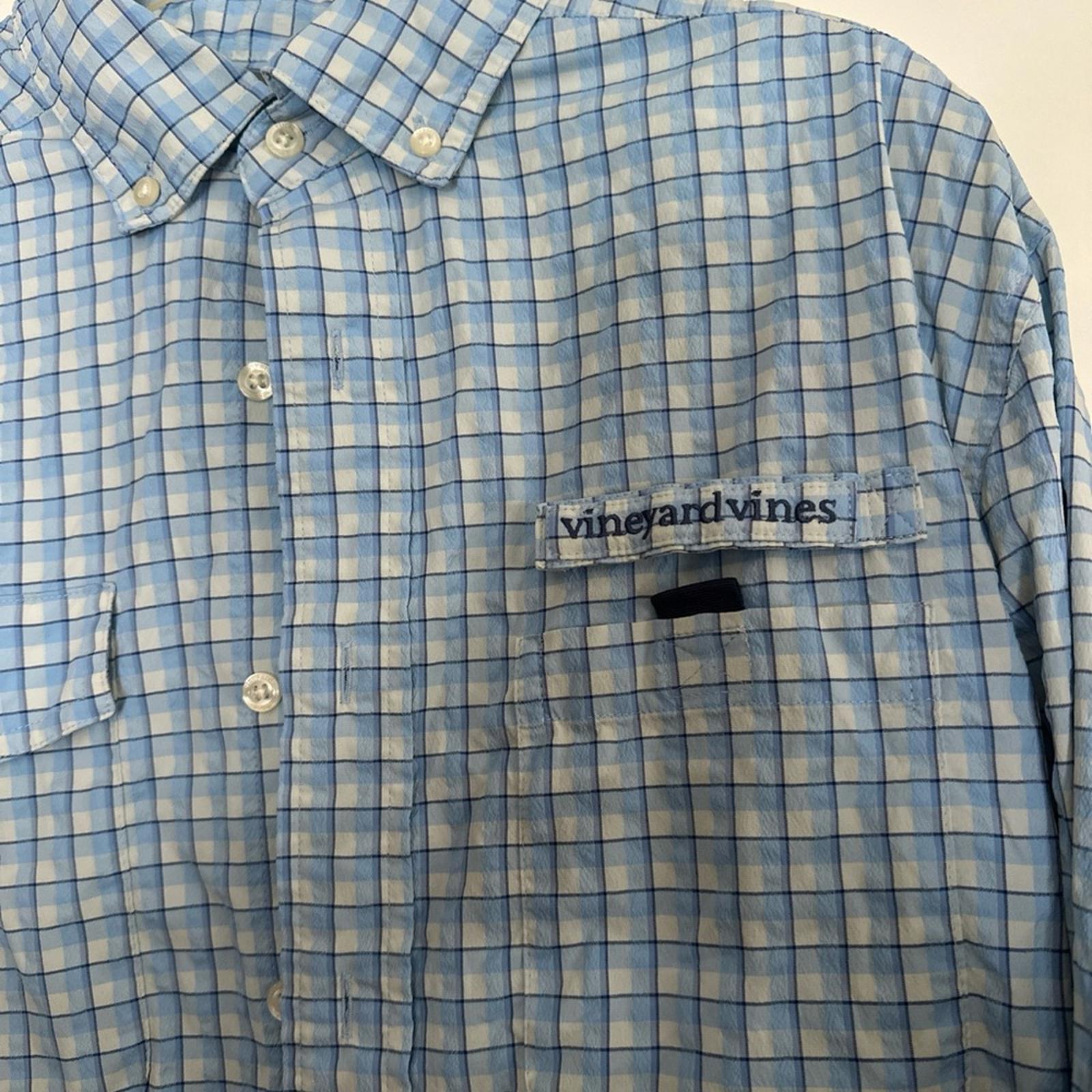 Vineyard Vines Harbor Shirt Blue Plaid M