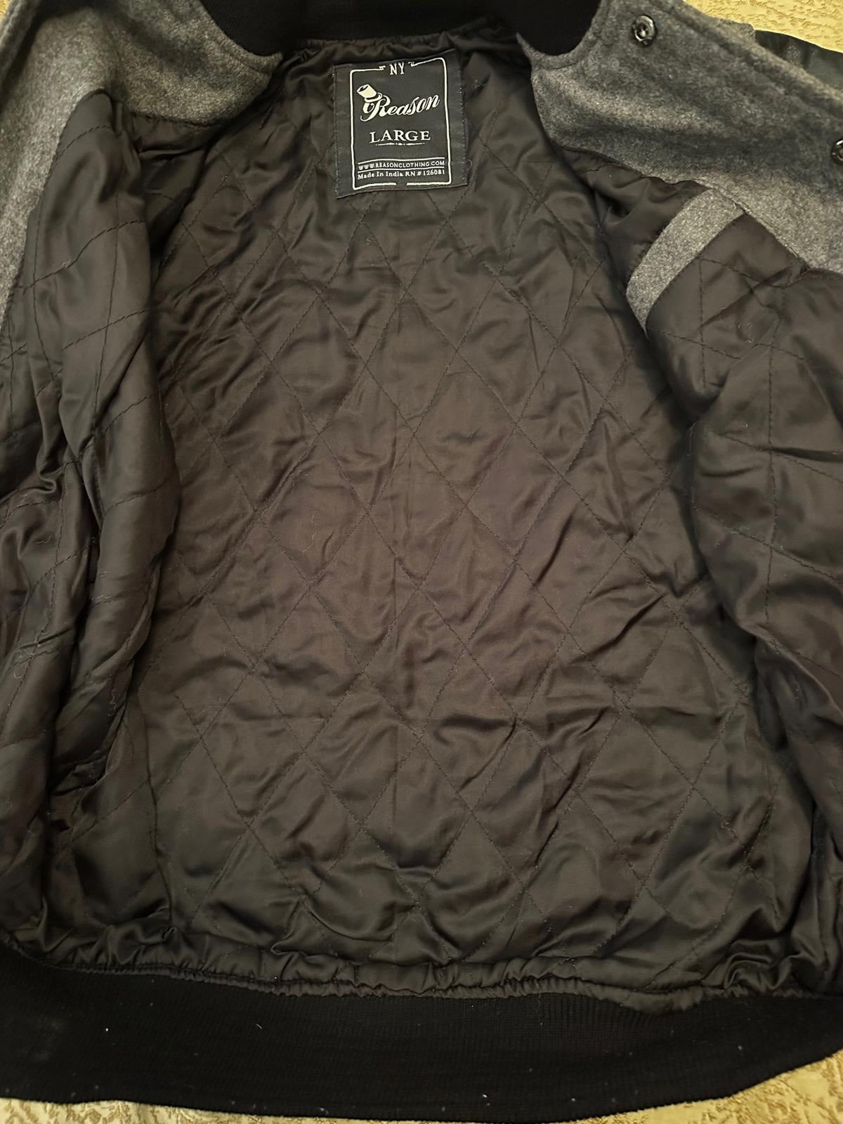 Reason Clothing Wool & Leather Varsity Jacket L