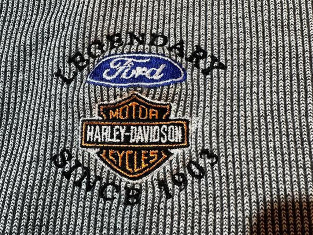 Ford x Harley Davidson Waffle Henley Sweatshirt XL