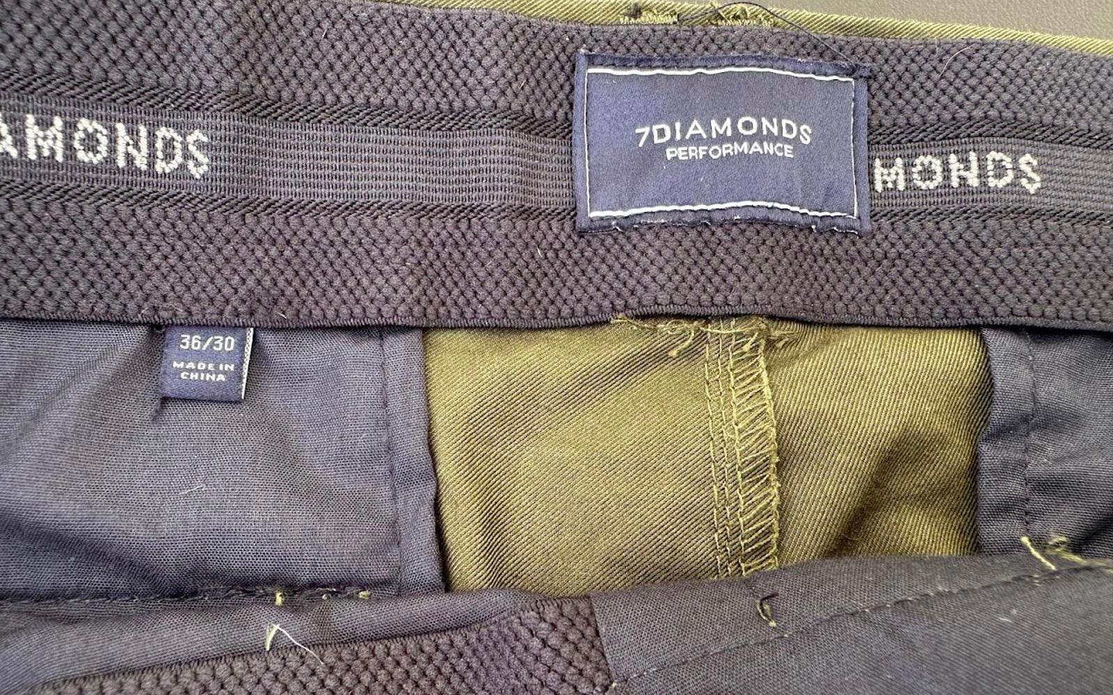 7 Diamonds Olive Performance Pants 36x30 NWT