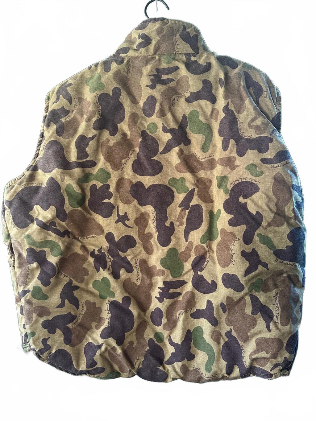 Ducks Unlimited Camo Puffer Vest Zip Front Hunting Vintage