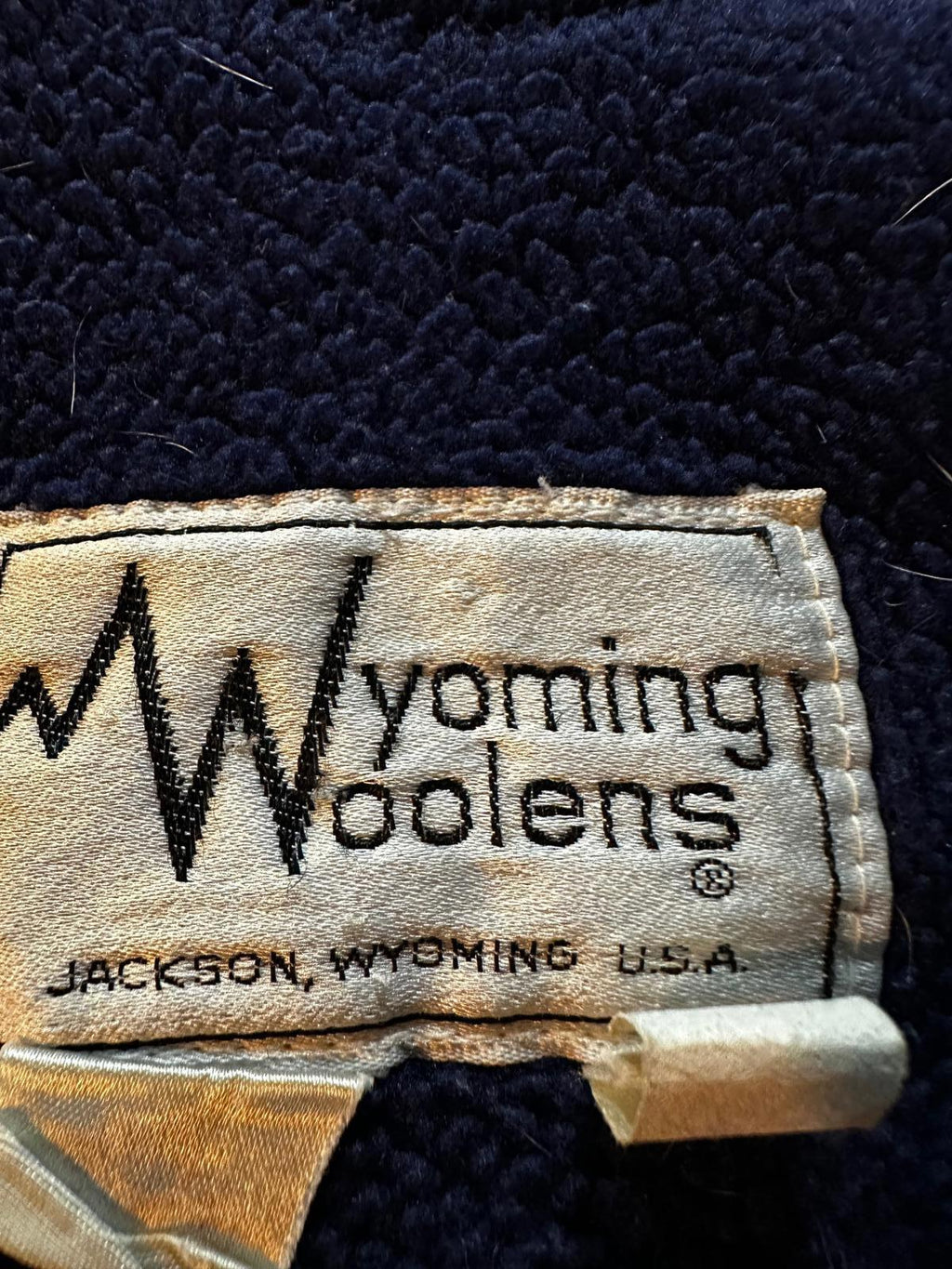 Wyoming Woolens Blue USA-Made Fleece-Lined Bomber L
