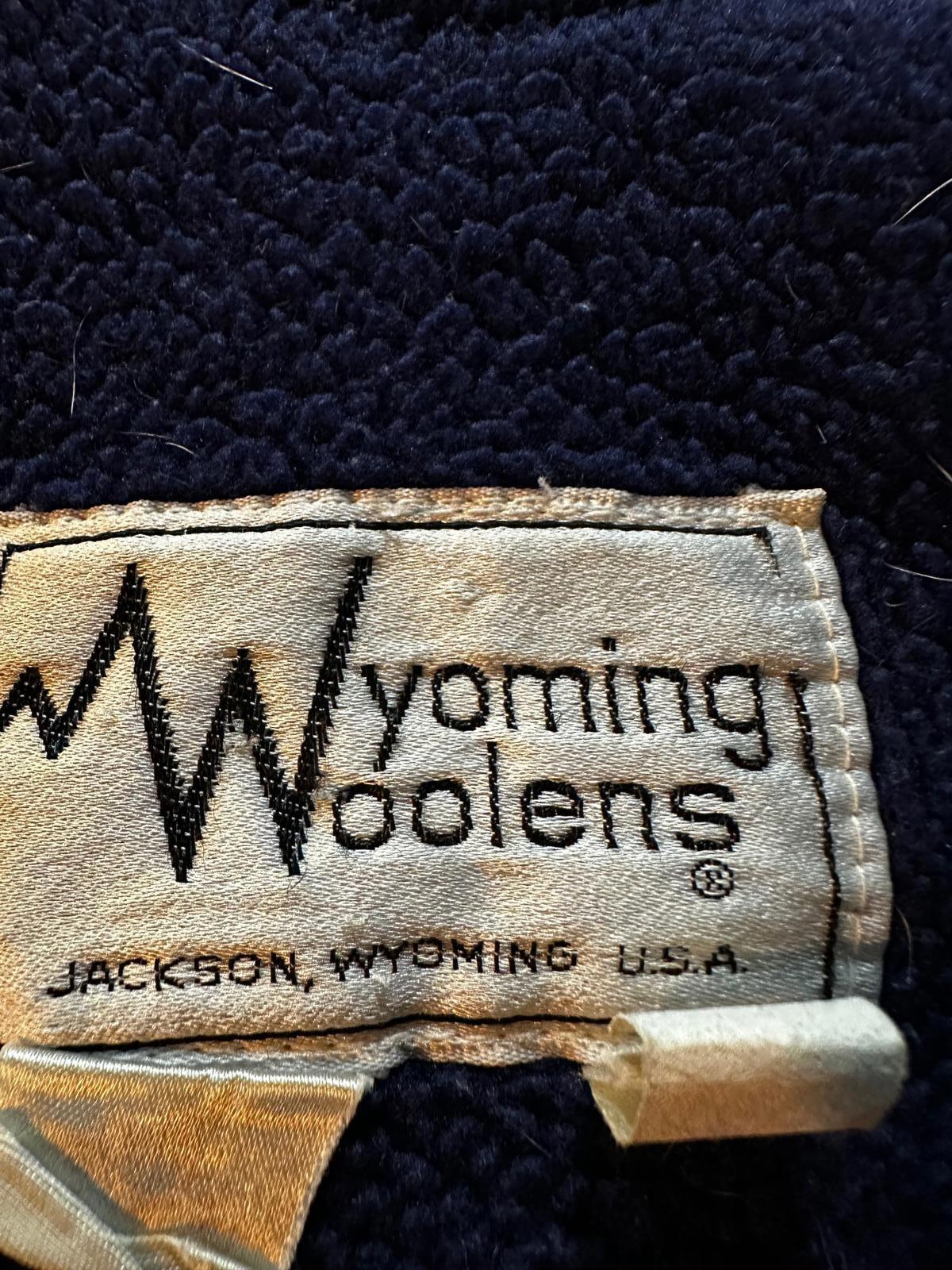Wyoming Woolens Blue USA-Made Fleece-Lined Bomber L