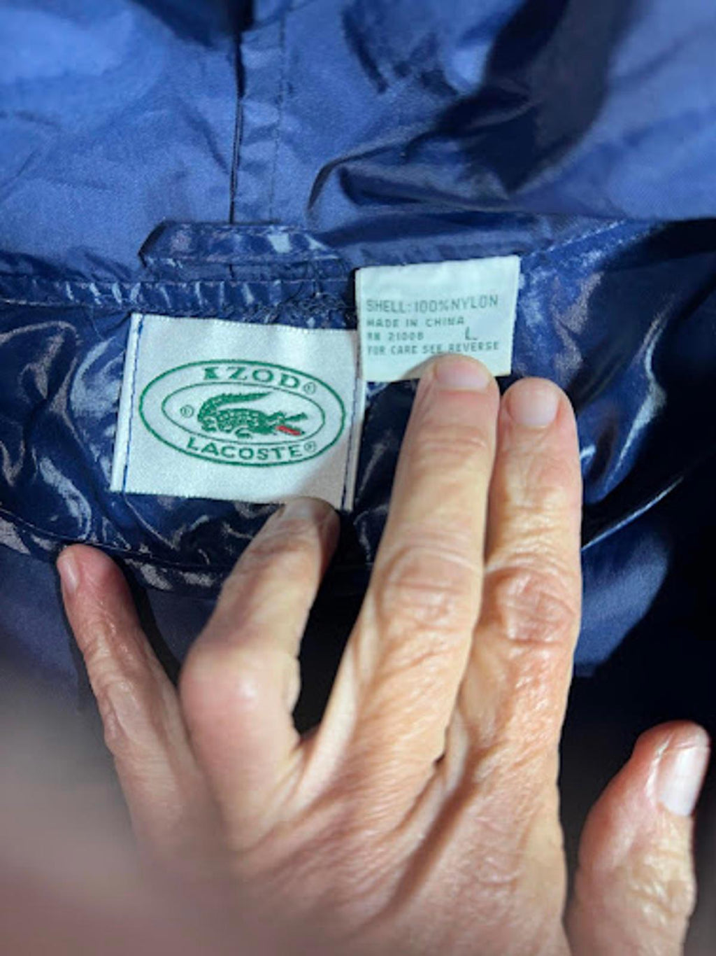 Vintage Izod Lacoste Shiny Blue Windbreaker Jacket