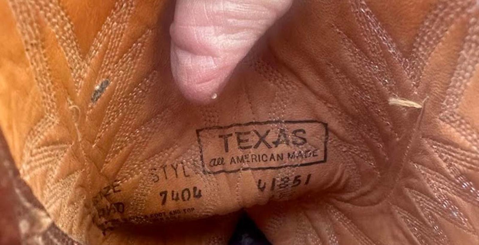 Vintage Texas Cowboy Boots Brown Leather 10.5 D