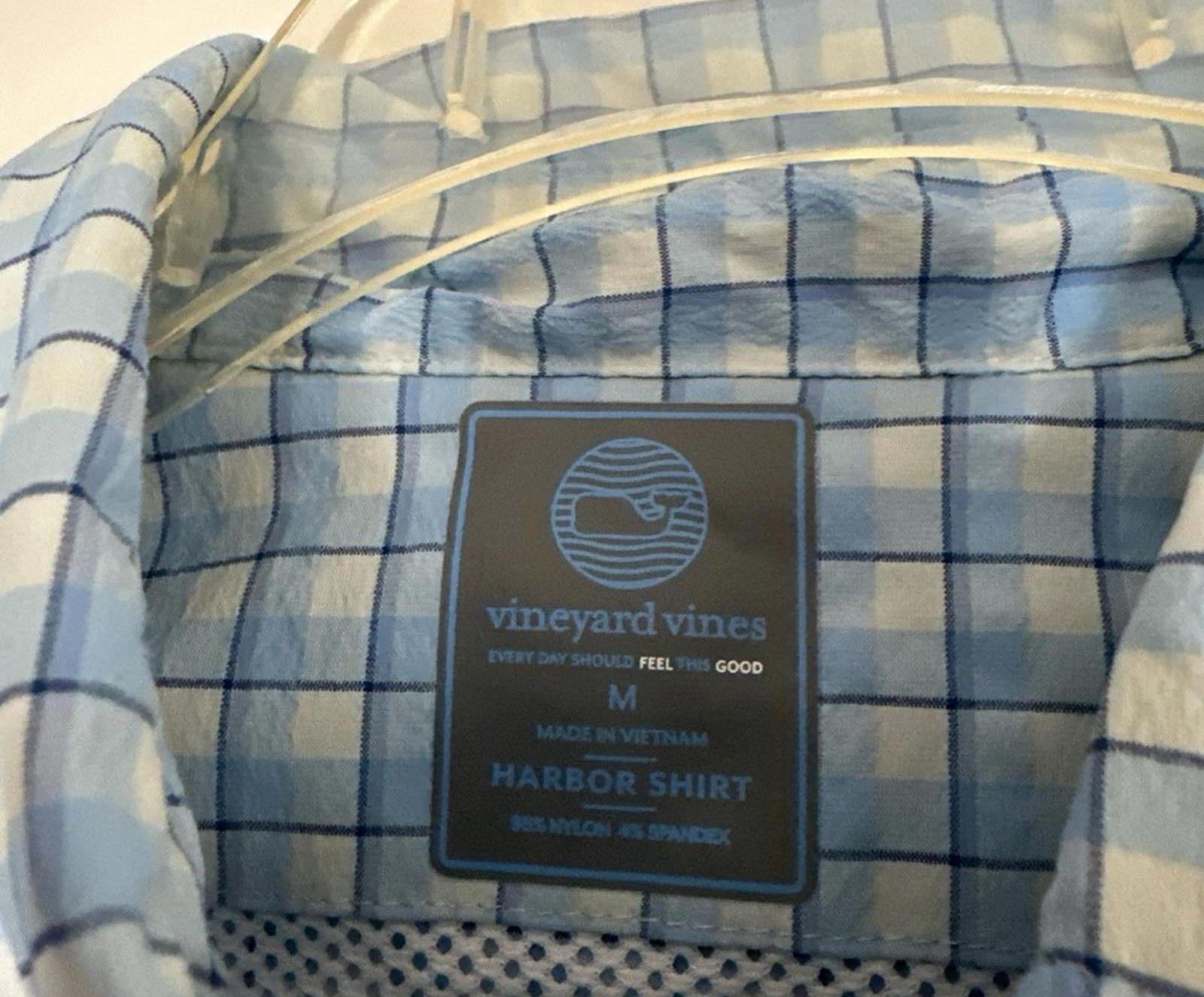 Vineyard Vines Harbor Shirt Blue Plaid M