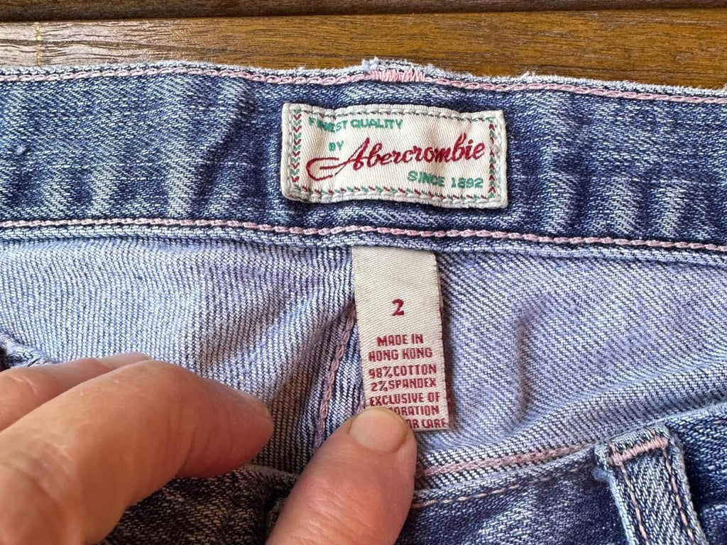 Vintage Abercrombie & Fitch Low Rise Bootcut Jeans Size 2 Distressed Y2K Style