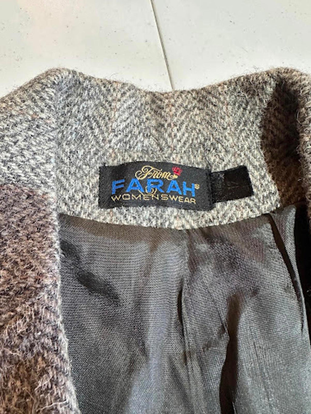 Vintage 90s Farah Wool Herringbone Blazer